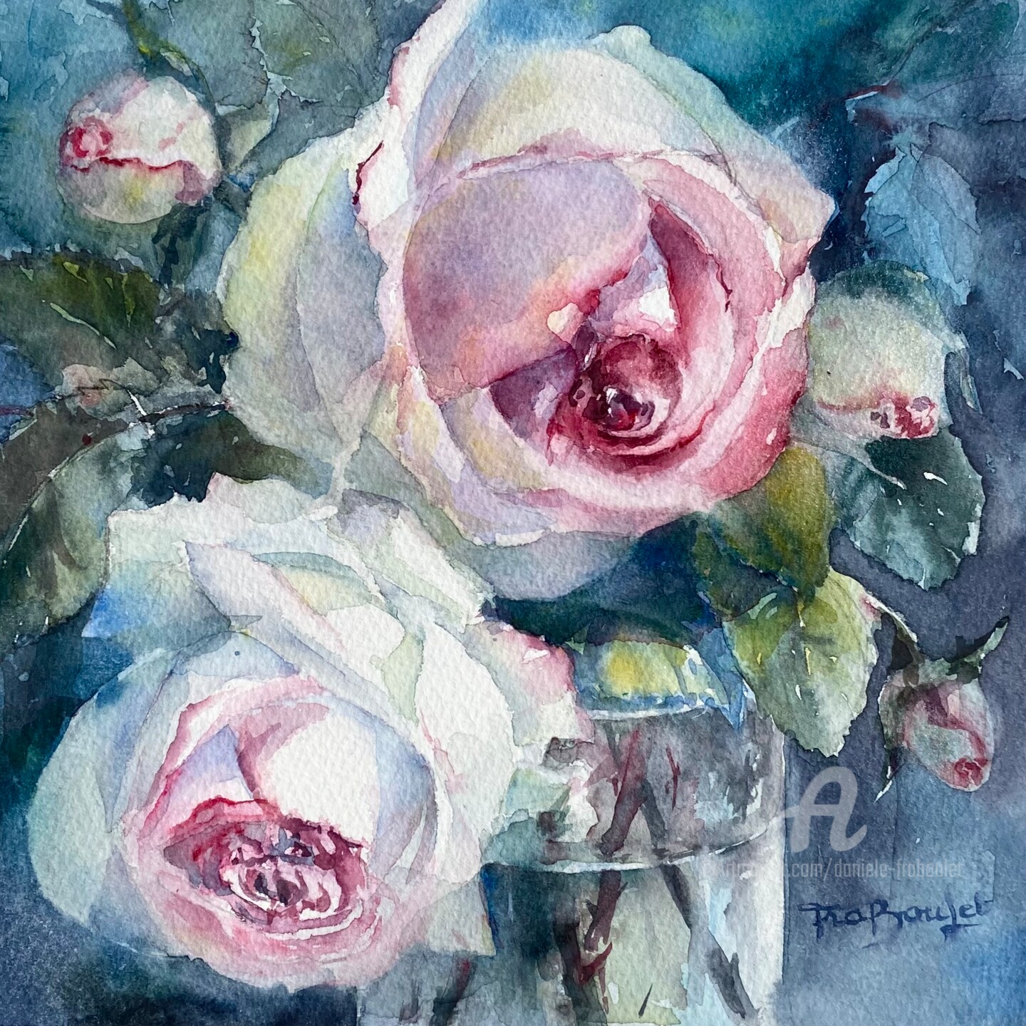 Danièle Fraboulet - Bouquet de roses Ronsard